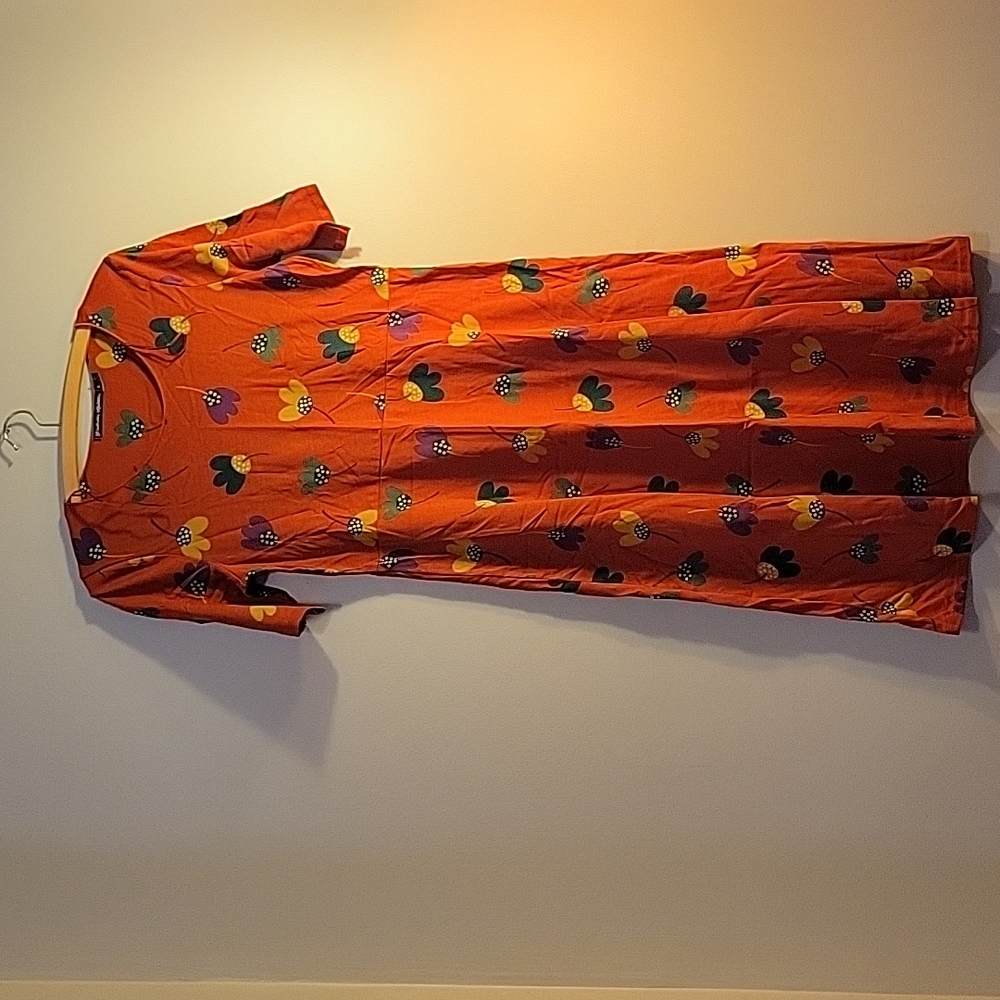 Gudrun Sjoden floral a line midi dress size small like new condition